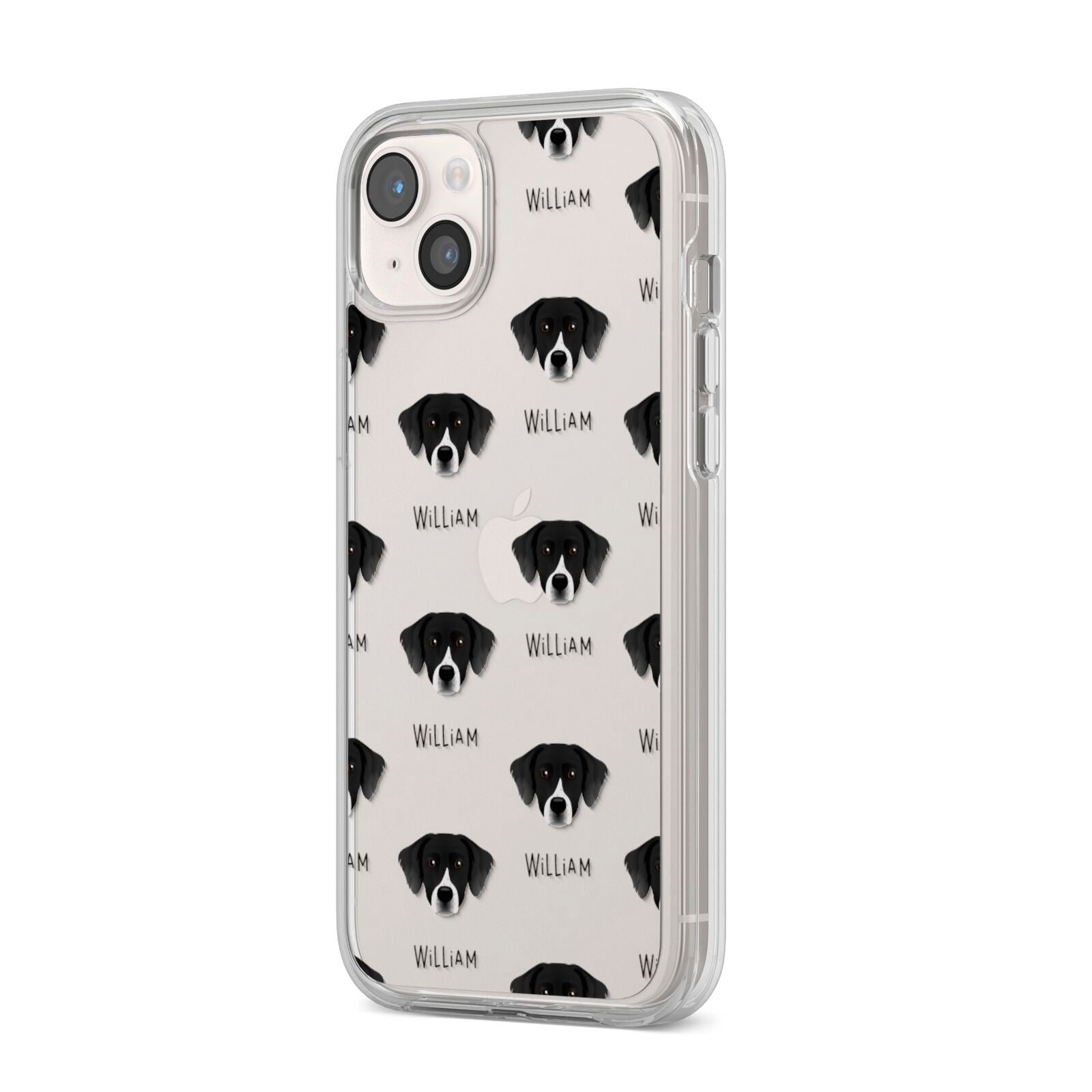Staffador Icon with Name iPhone 14 Plus Clear Tough Case Starlight Angled Image