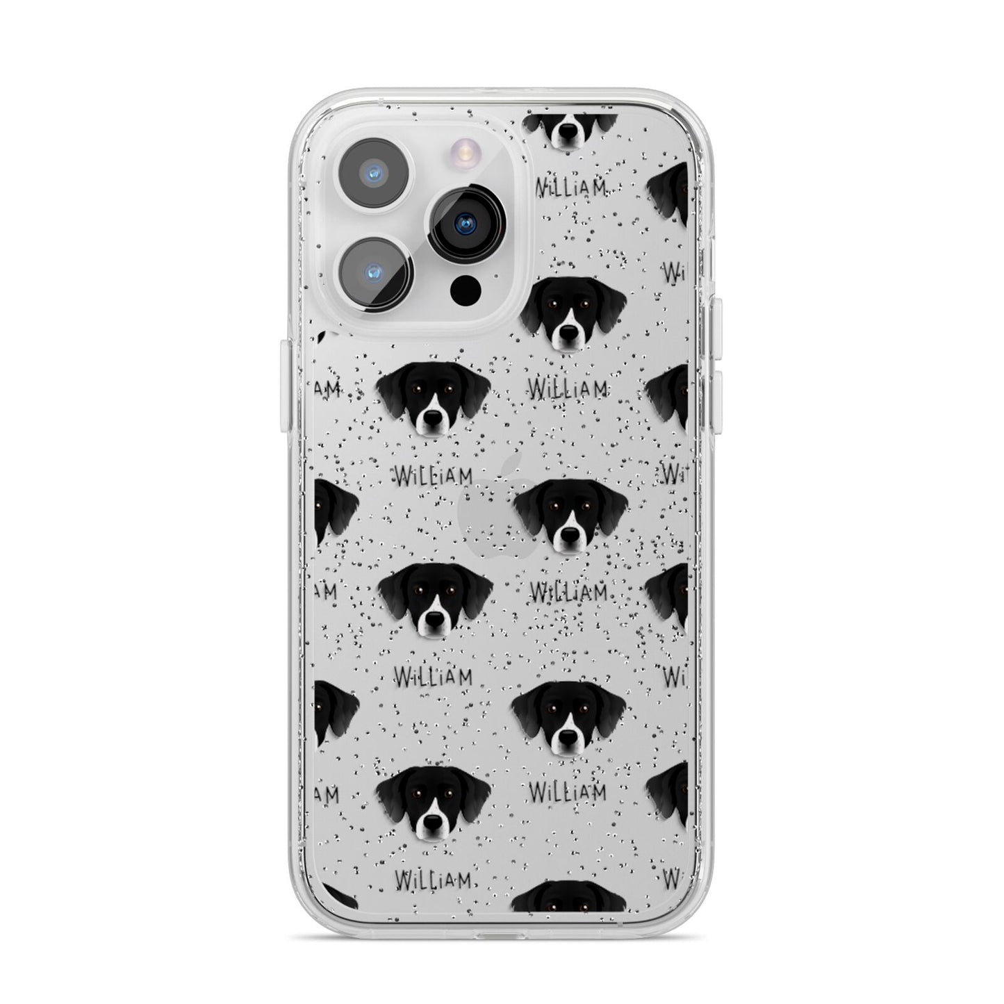 Staffador Icon with Name iPhone 14 Pro Max Glitter Tough Case Silver