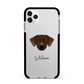 Staffador Personalised Apple iPhone 11 Pro Max in Silver with Black Impact Case