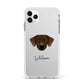 Staffador Personalised Apple iPhone 11 Pro Max in Silver with White Impact Case