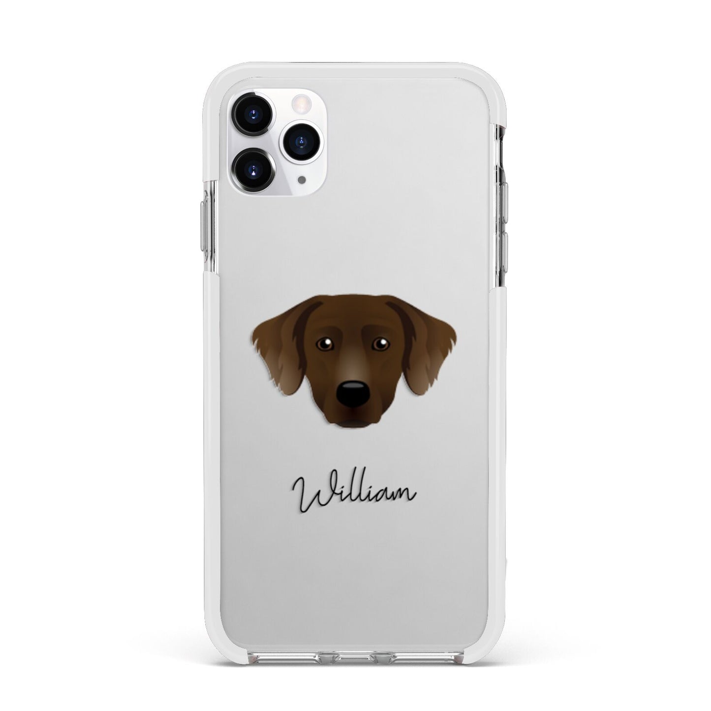 Staffador Personalised Apple iPhone 11 Pro Max in Silver with White Impact Case