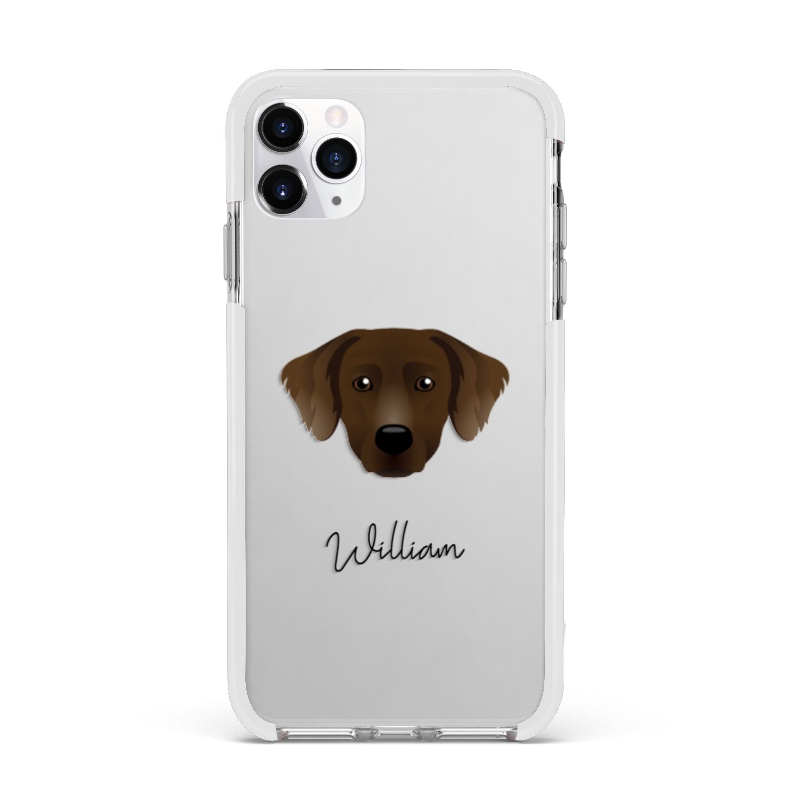 Staffador Personalised Apple iPhone 11 Pro Max in Silver with White Impact Case