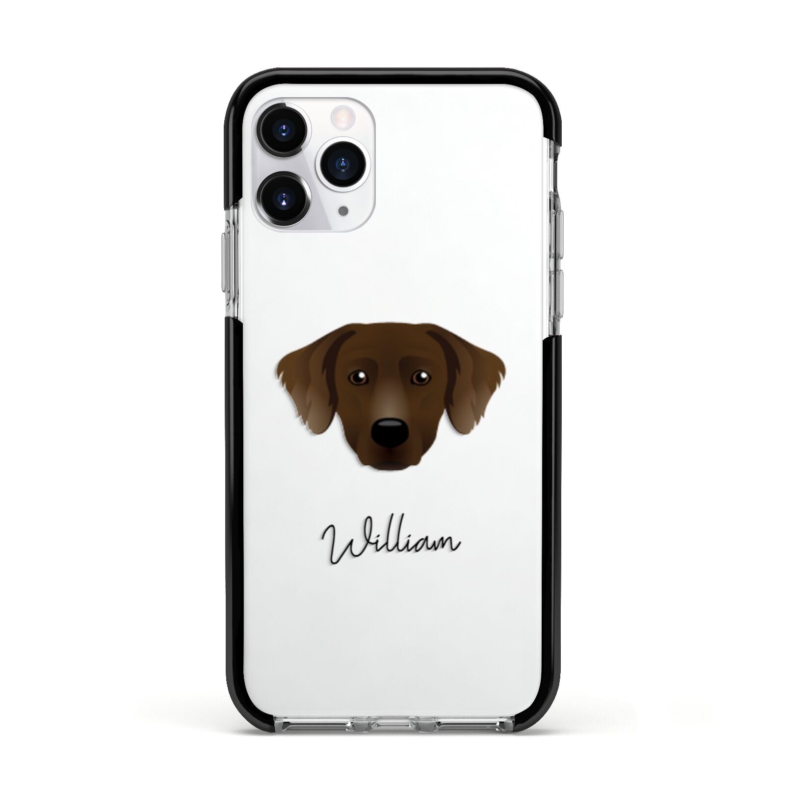 Staffador Personalised Apple iPhone 11 Pro in Silver with Black Impact Case