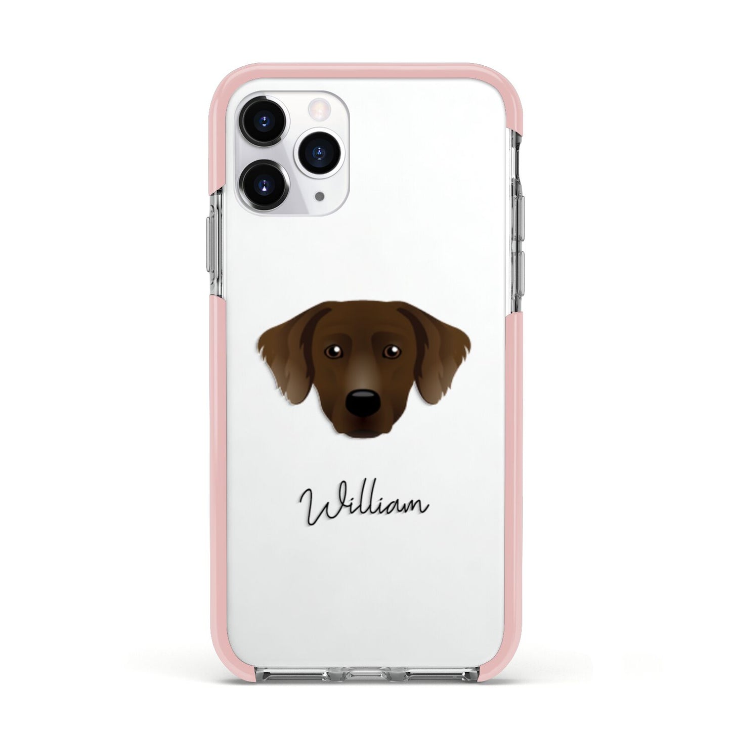 Staffador Personalised Apple iPhone 11 Pro in Silver with Pink Impact Case