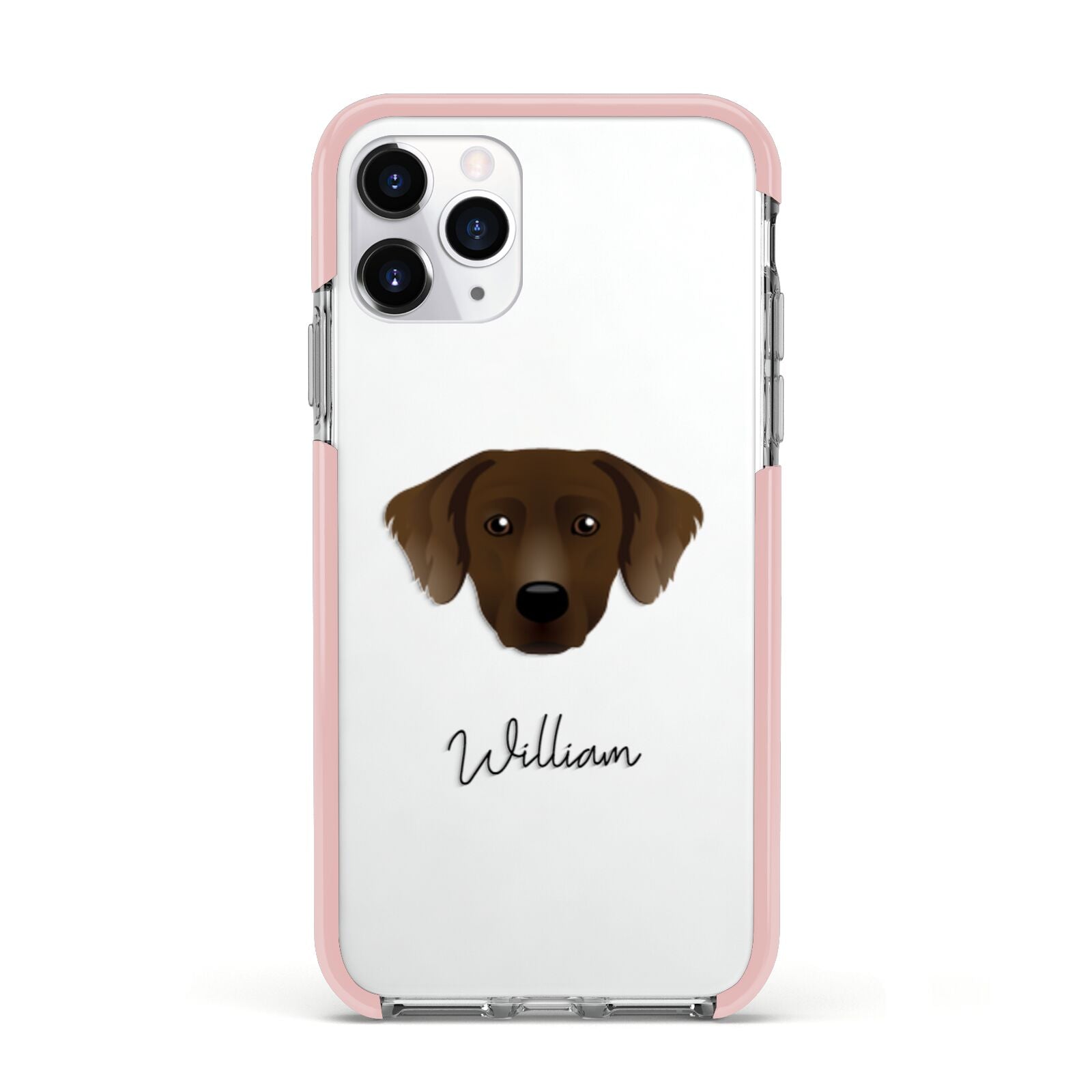 Staffador Personalised Apple iPhone 11 Pro in Silver with Pink Impact Case