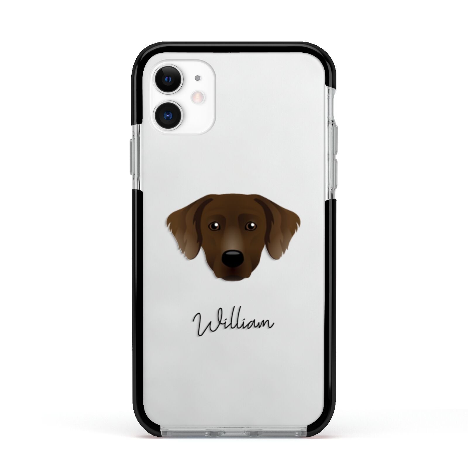Staffador Personalised Apple iPhone 11 in White with Black Impact Case