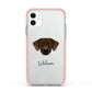 Staffador Personalised Apple iPhone 11 in White with Pink Impact Case