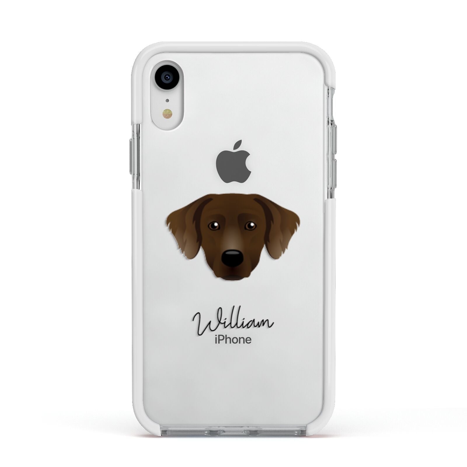 Staffador Personalised Apple iPhone XR Impact Case White Edge on Silver Phone