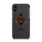Staffador Personalised Apple iPhone Xs Impact Case Black Edge on Black Phone