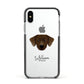 Staffador Personalised Apple iPhone Xs Impact Case Black Edge on Silver Phone