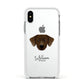 Staffador Personalised Apple iPhone Xs Impact Case White Edge on Silver Phone