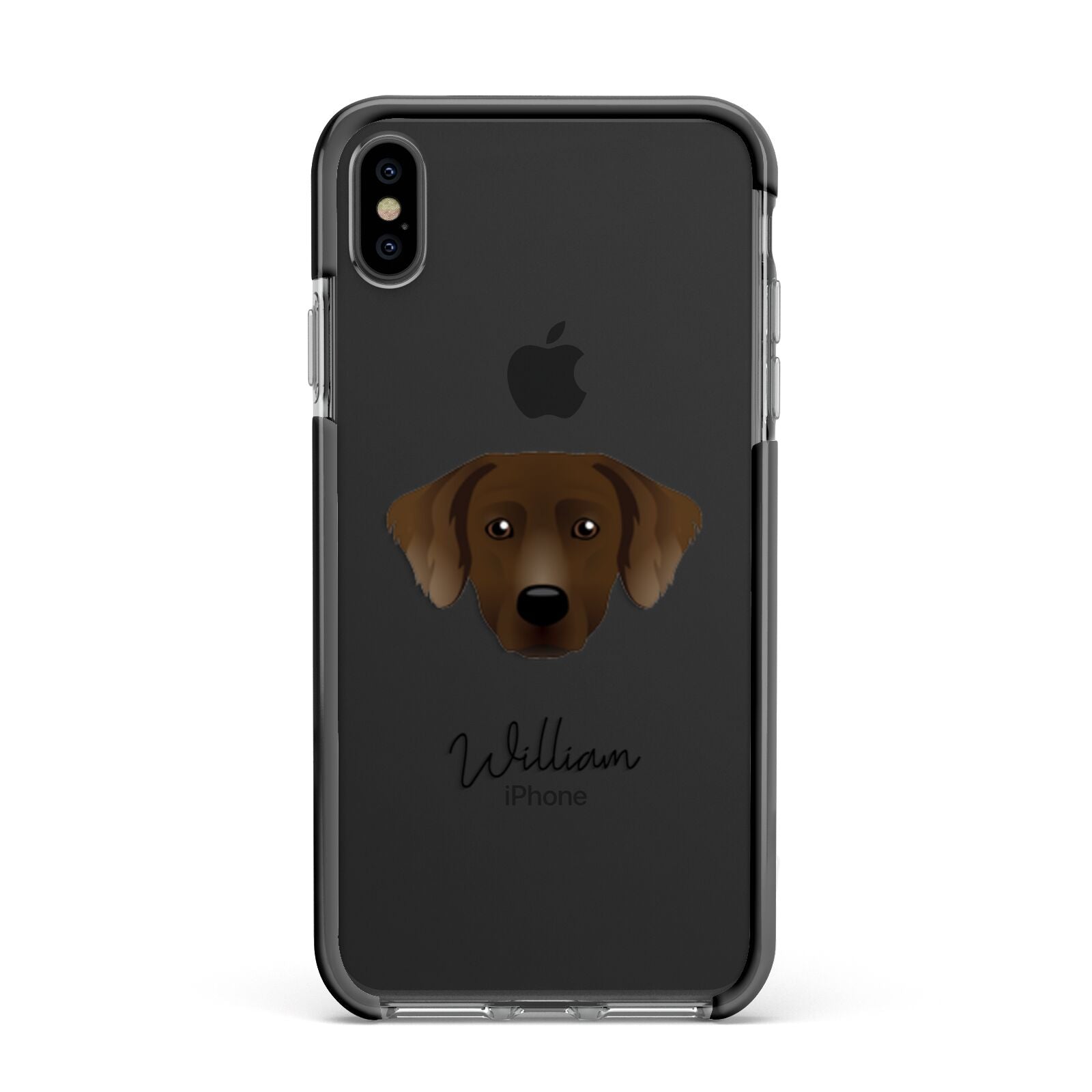 Staffador Personalised Apple iPhone Xs Max Impact Case Black Edge on Black Phone