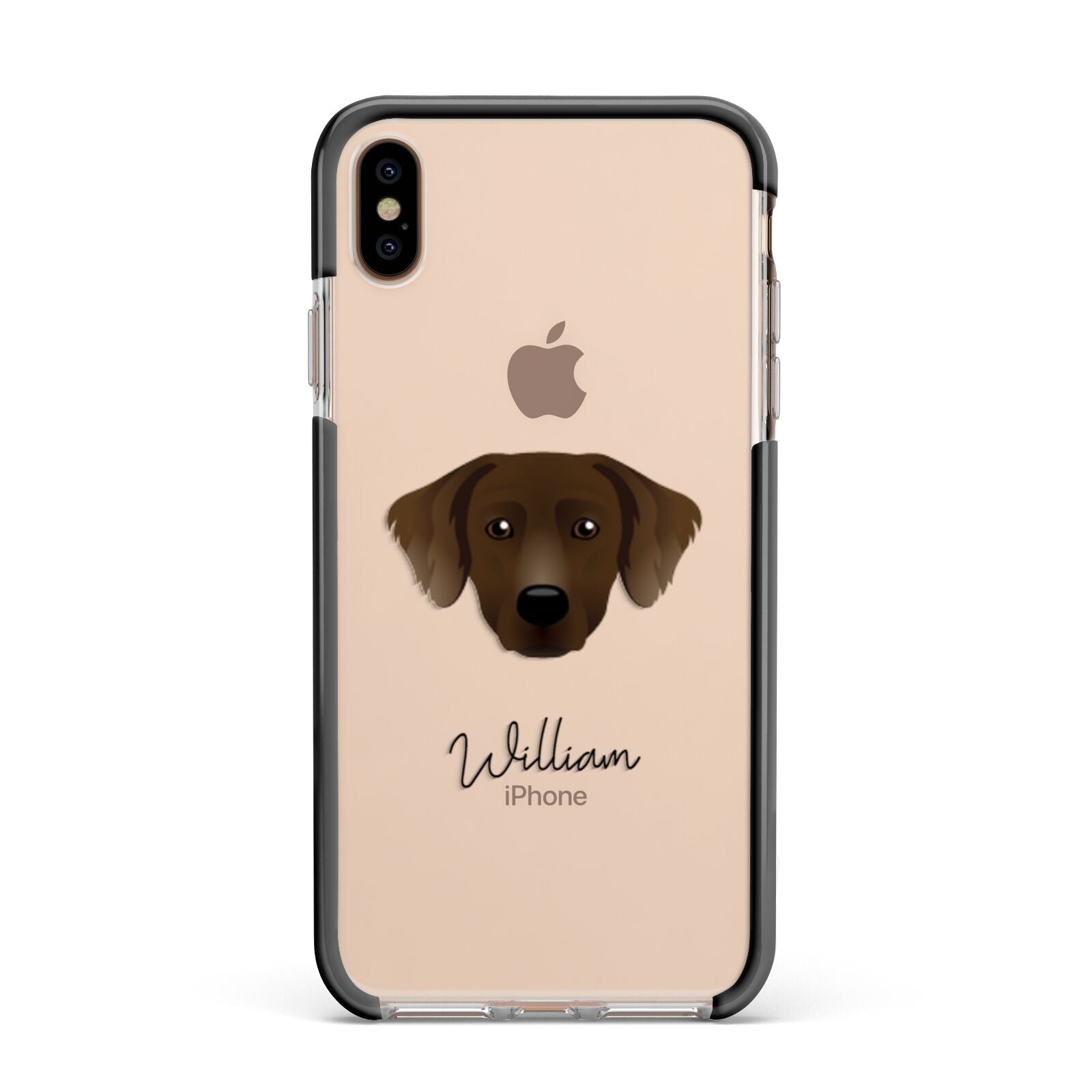 Staffador Personalised Apple iPhone Xs Max Impact Case Black Edge on Gold Phone