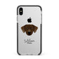 Staffador Personalised Apple iPhone Xs Max Impact Case Black Edge on Silver Phone
