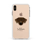 Staffador Personalised Apple iPhone Xs Max Impact Case White Edge on Gold Phone