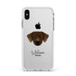 Staffador Personalised Apple iPhone Xs Max Impact Case White Edge on Silver Phone