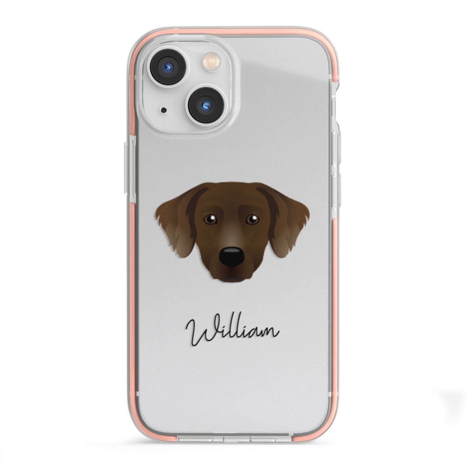 Staffador Personalised iPhone 13 Mini TPU Impact Case with Pink Edges