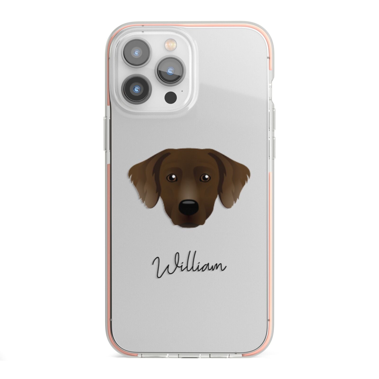 Staffador Personalised iPhone 13 Pro Max TPU Impact Case with Pink Edges