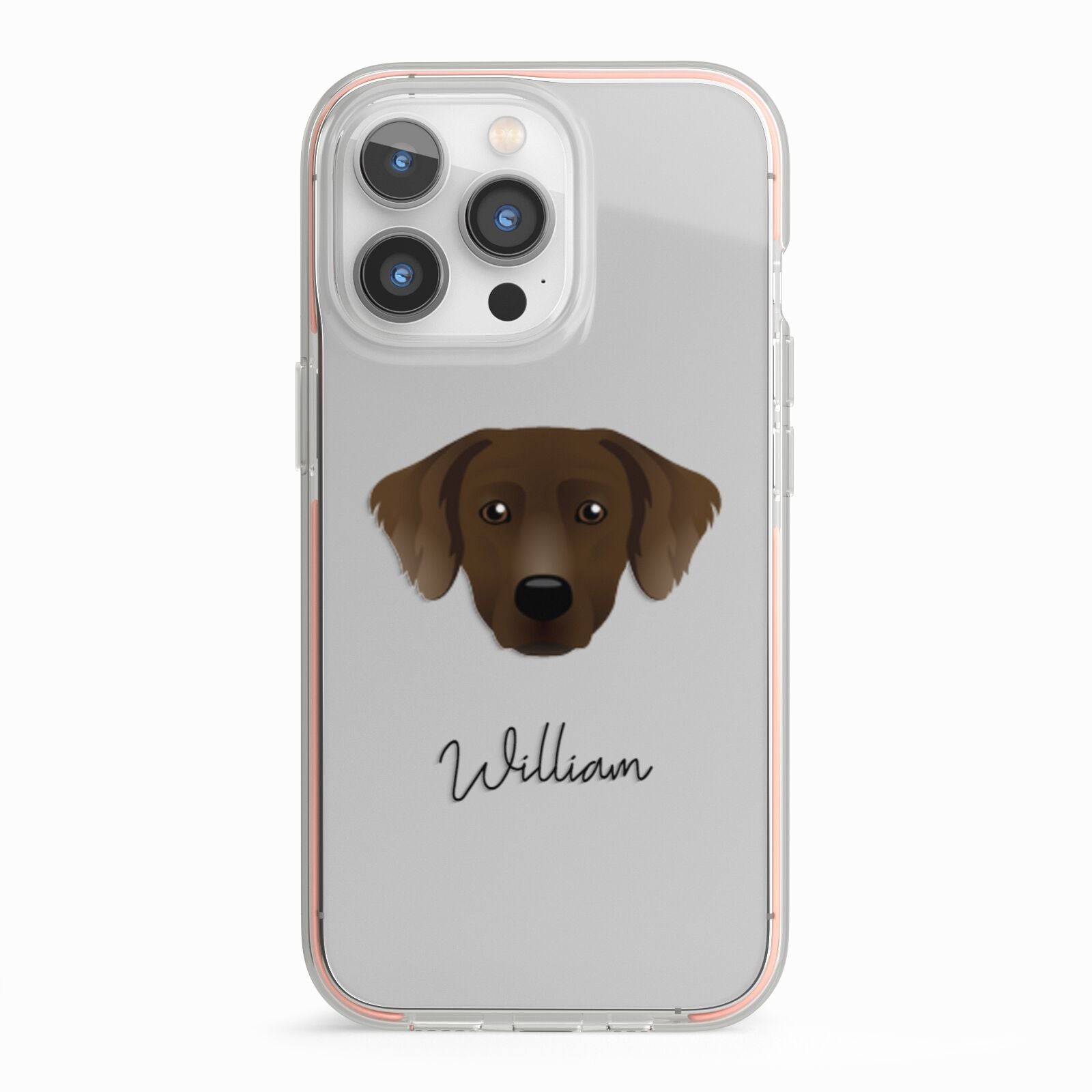 Staffador Personalised iPhone 13 Pro TPU Impact Case with Pink Edges