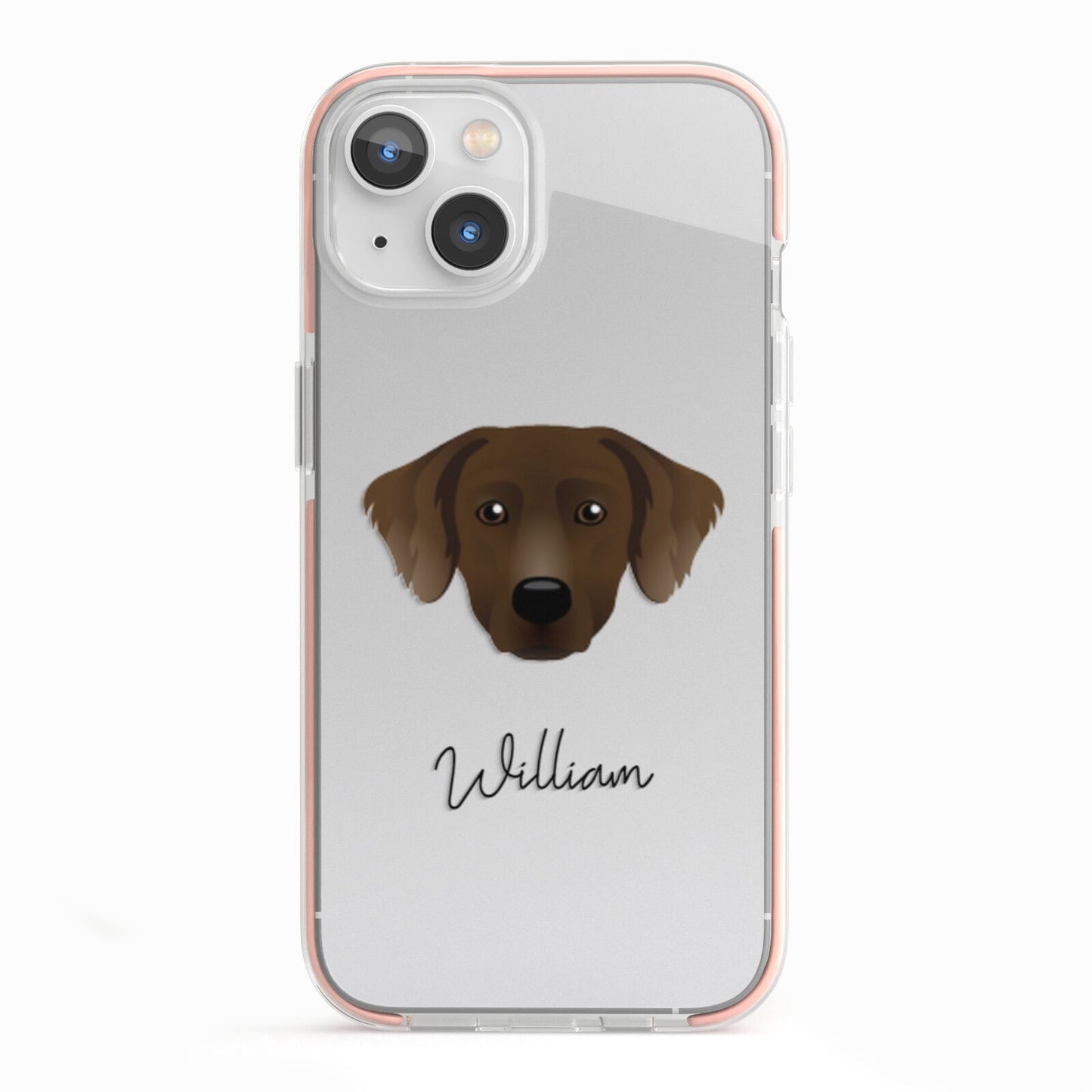 Staffador Personalised iPhone 13 TPU Impact Case with Pink Edges