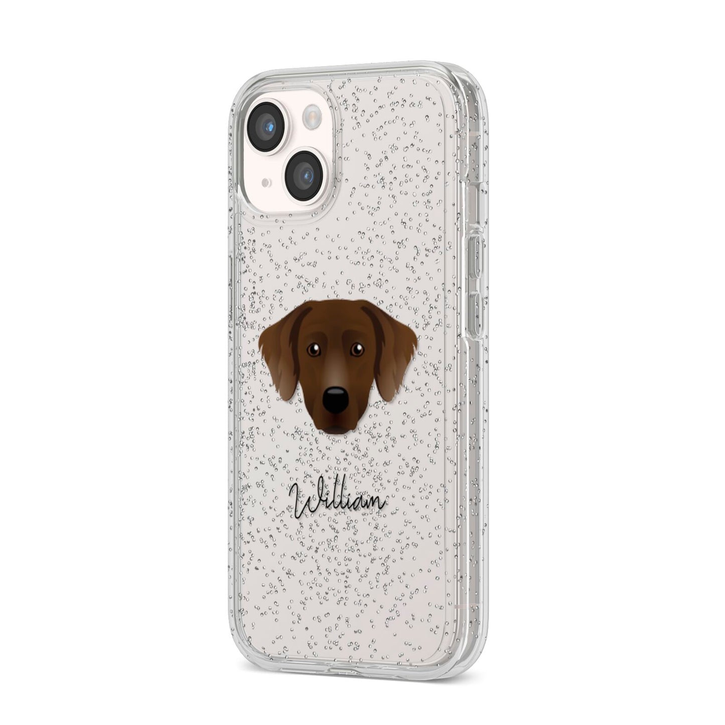 Staffador Personalised iPhone 14 Glitter Tough Case Starlight Angled Image