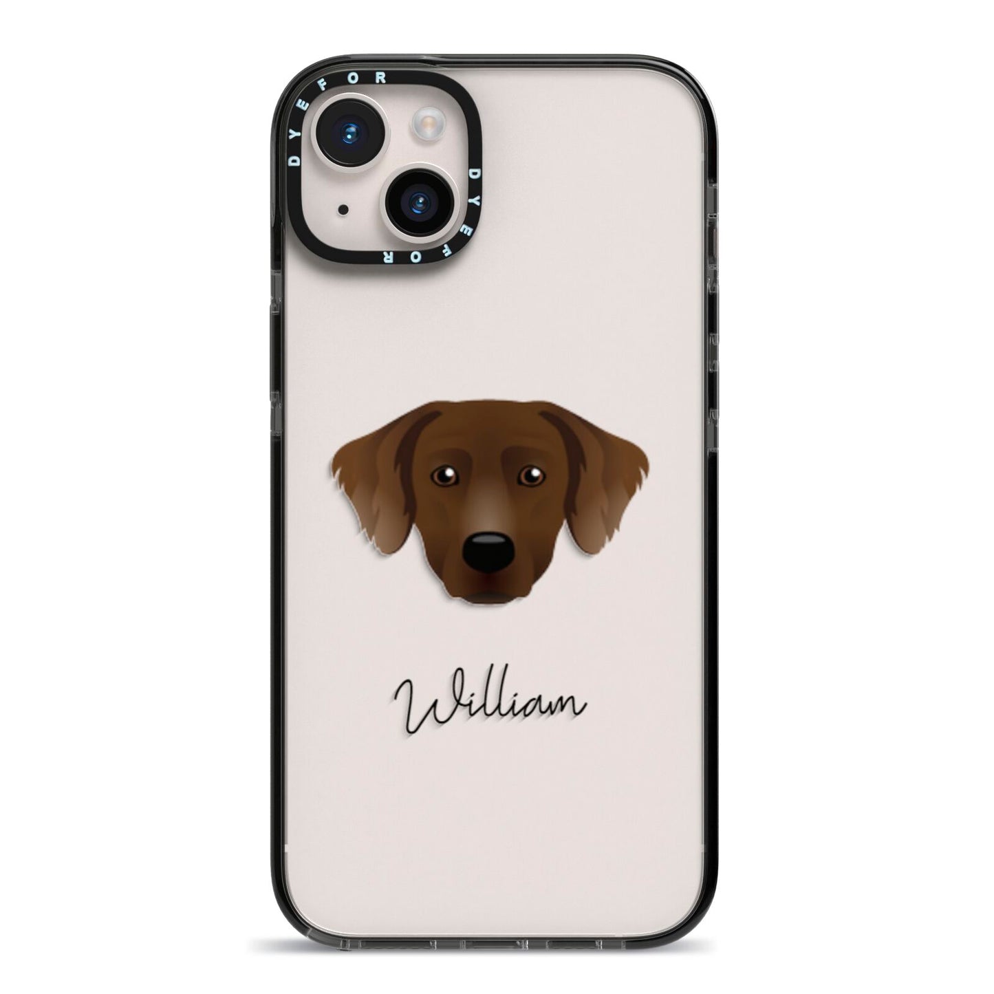 Staffador Personalised iPhone 14 Plus Black Impact Case on Silver phone