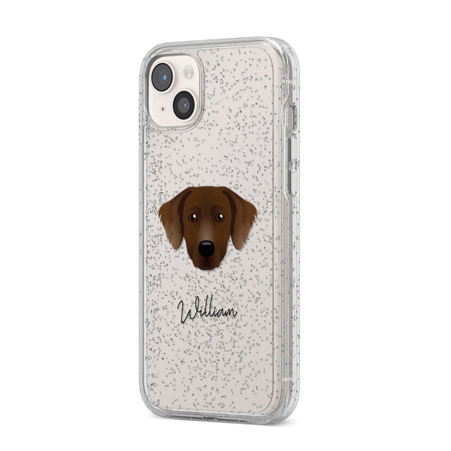Staffador Personalised iPhone 14 Plus Glitter Tough Case Starlight Angled Image