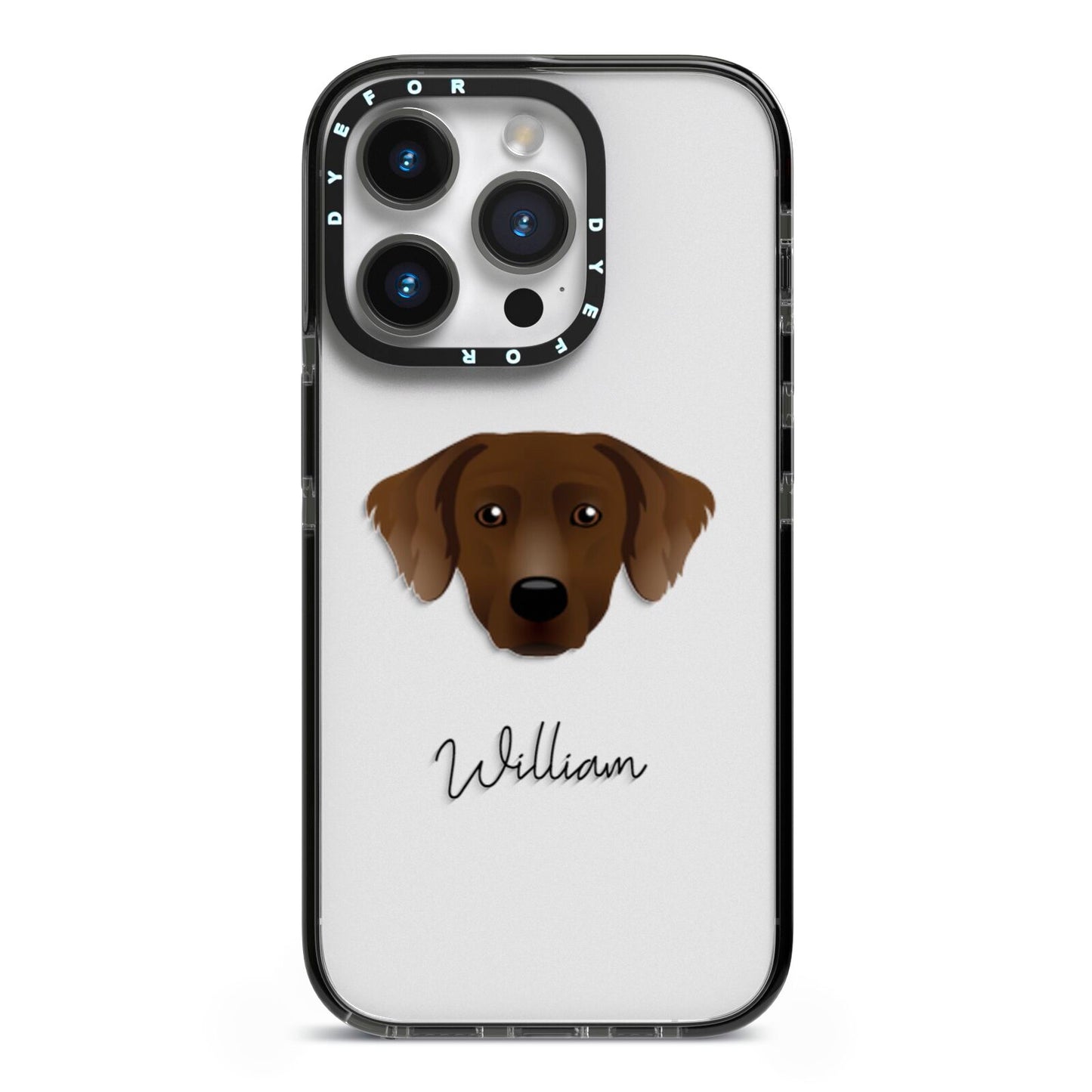 Staffador Personalised iPhone 14 Pro Black Impact Case on Silver phone