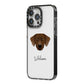 Staffador Personalised iPhone 14 Pro Max Black Impact Case Side Angle on Silver phone