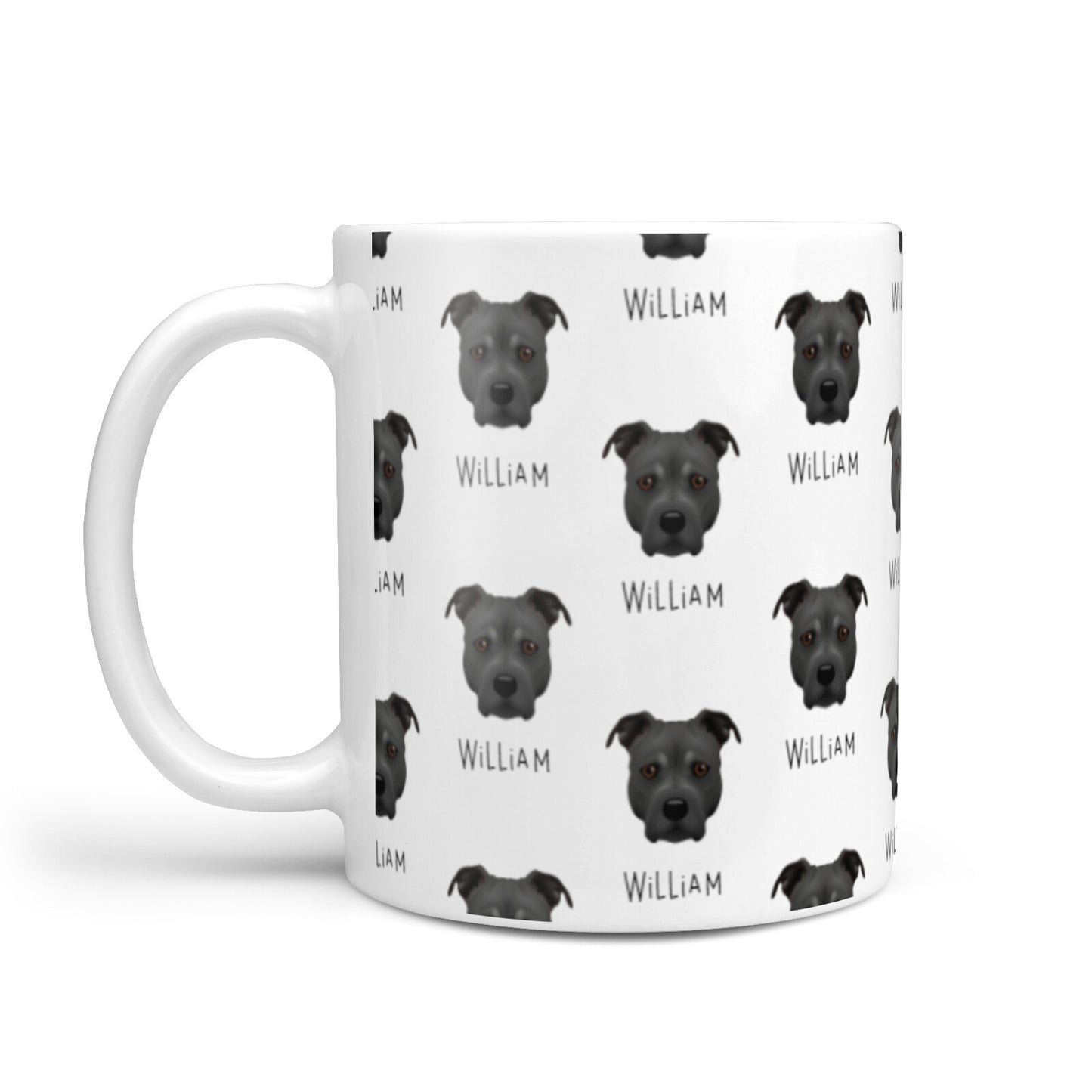 Staffordshire Bull Terrier Icon with Name 10oz Mug Alternative Image 1