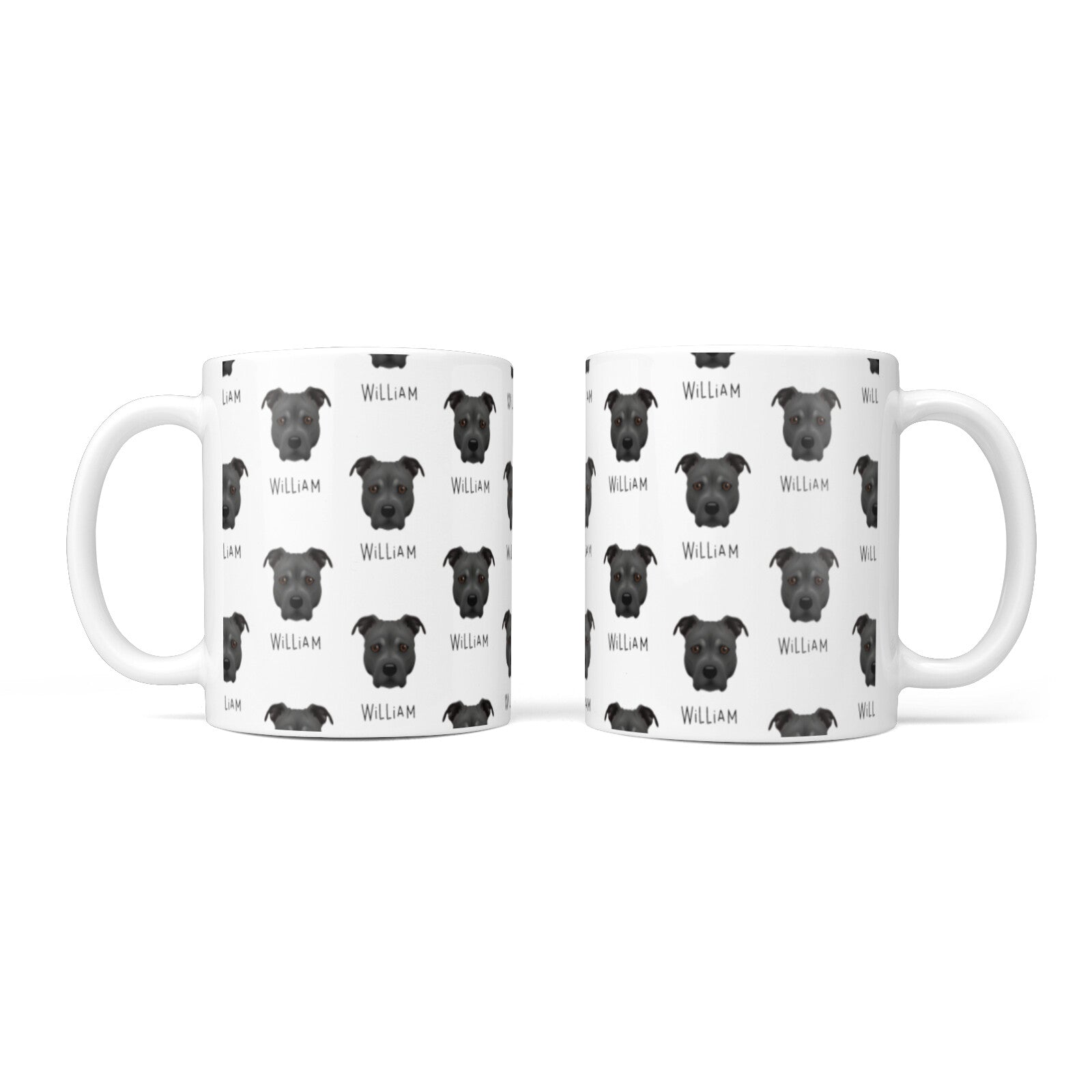 Staffordshire Bull Terrier Icon with Name 10oz Mug Alternative Image 3