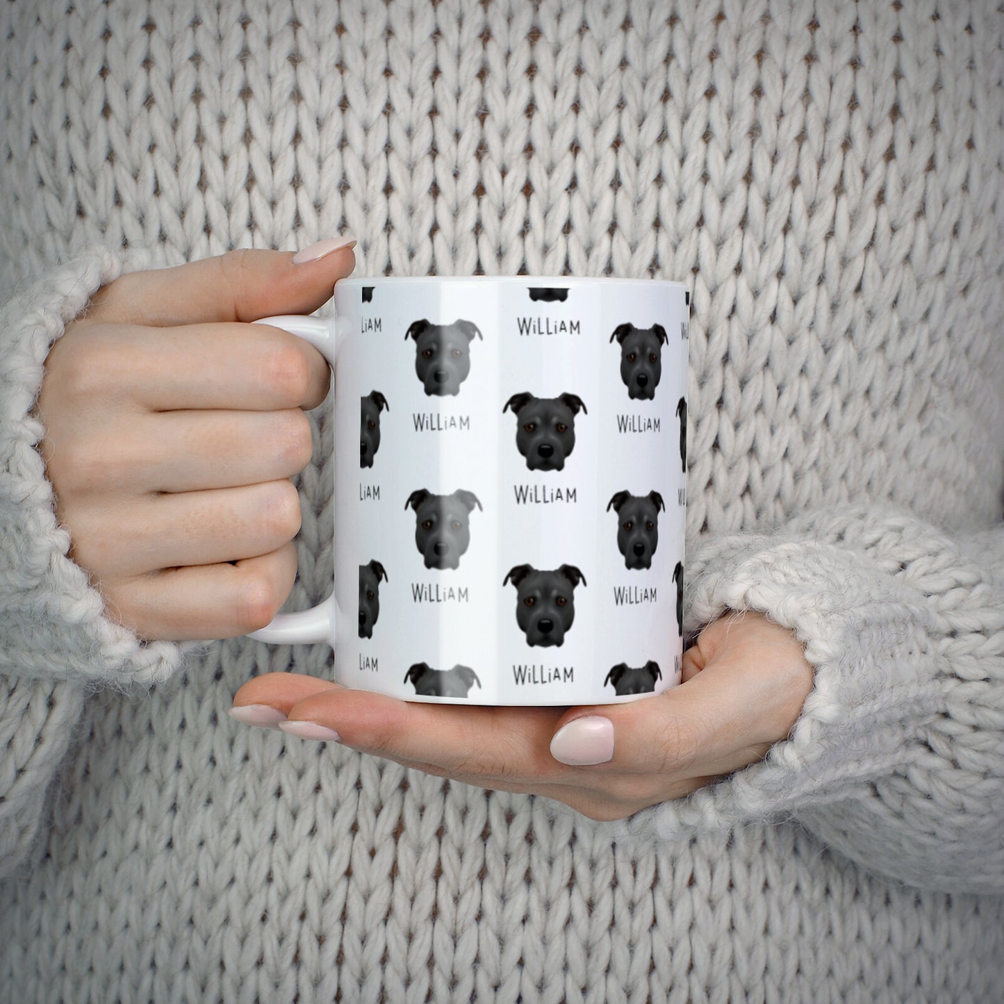 Staffordshire Bull Terrier Icon with Name 10oz Mug Alternative Image 5