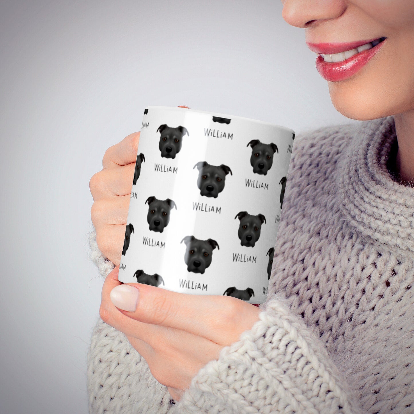 Staffordshire Bull Terrier Icon with Name 10oz Mug Alternative Image 6