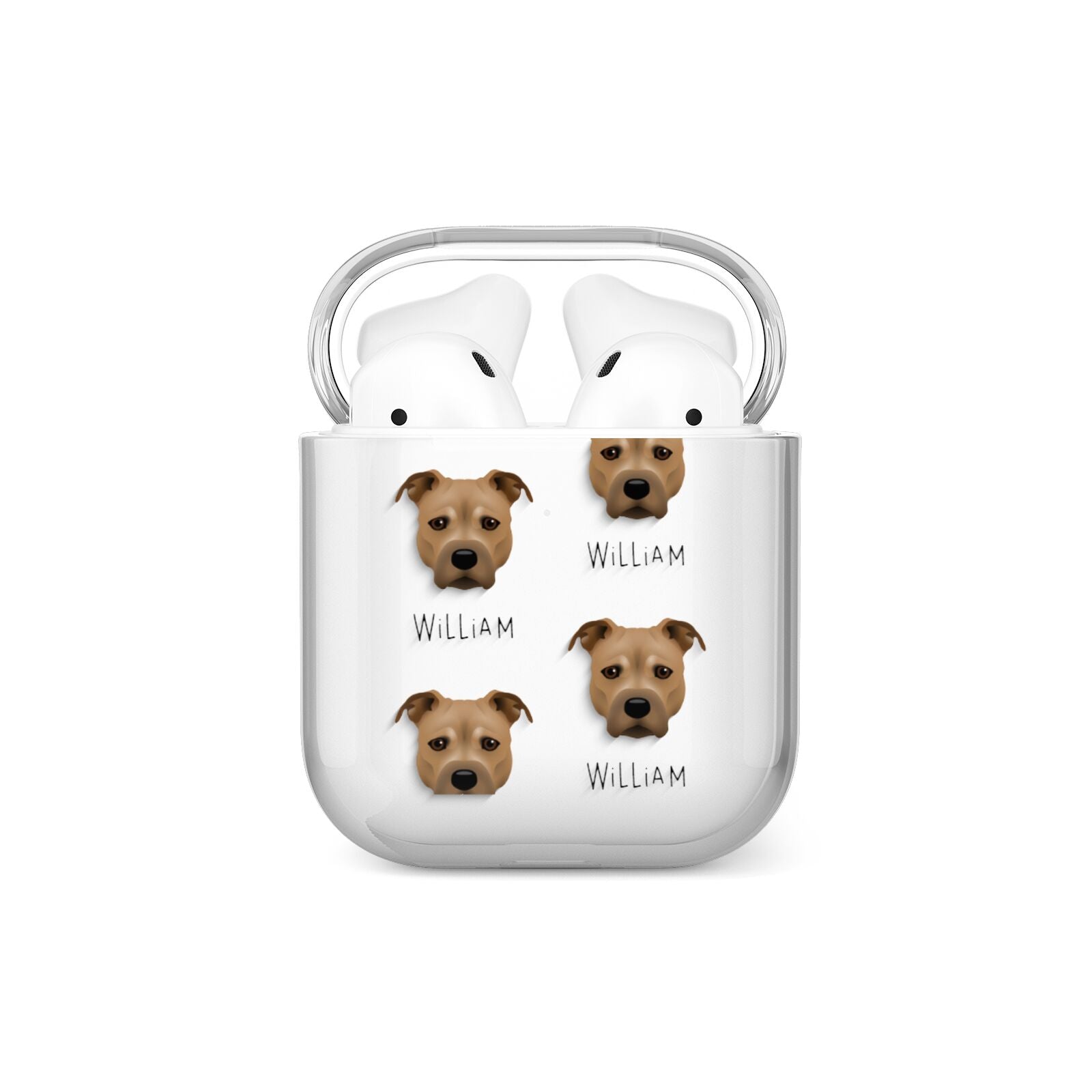 Staffordshire Bull Terrier Icon with Name AirPods Case