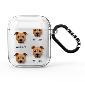 Staffordshire Bull Terrier Icon with Name AirPods Case