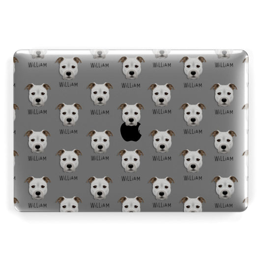 Staffordshire Bull Terrier Icon with Name Apple MacBook Case