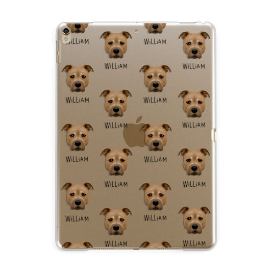 Staffordshire Bull Terrier Icon with Name Apple iPad Gold Case
