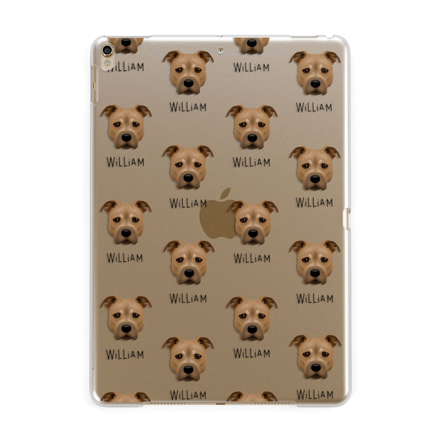 Staffordshire Bull Terrier Icon with Name Apple iPad Gold Case