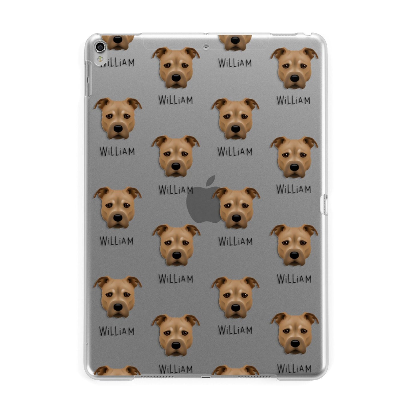 Staffordshire Bull Terrier Icon with Name Apple iPad Silver Case
