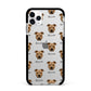 Staffordshire Bull Terrier Icon with Name Apple iPhone 11 Pro Max in Silver with Black Impact Case