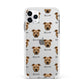 Staffordshire Bull Terrier Icon with Name Apple iPhone 11 Pro Max in Silver with White Impact Case