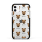 Staffordshire Bull Terrier Icon with Name Apple iPhone 11 in White with Black Impact Case