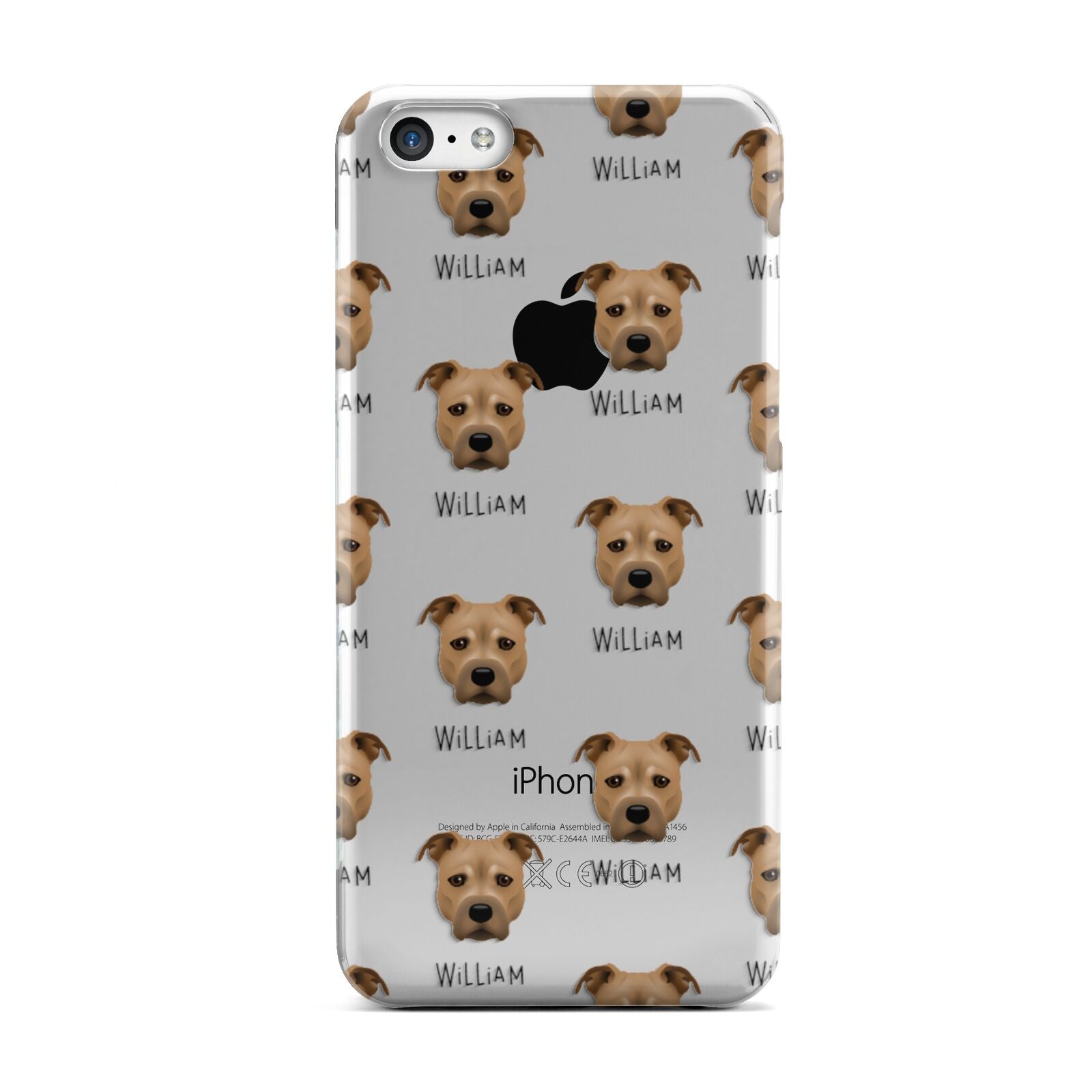 Staffordshire Bull Terrier Icon with Name Apple iPhone 5c Case