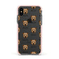Staffordshire Bull Terrier Icon with Name Apple iPhone Xs Impact Case Pink Edge on Black Phone