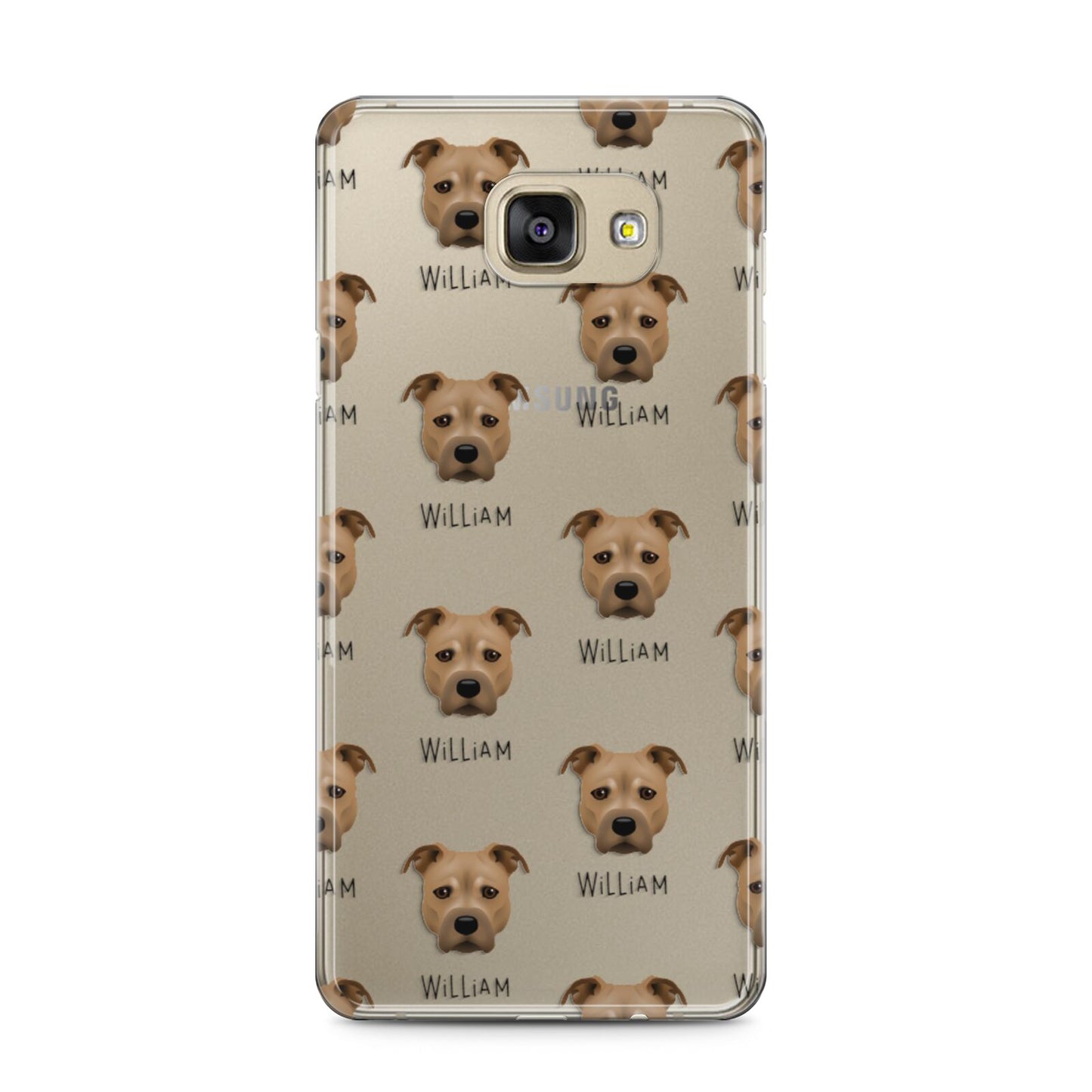 Staffordshire Bull Terrier Icon with Name Samsung Galaxy A5 2016 Case on gold phone
