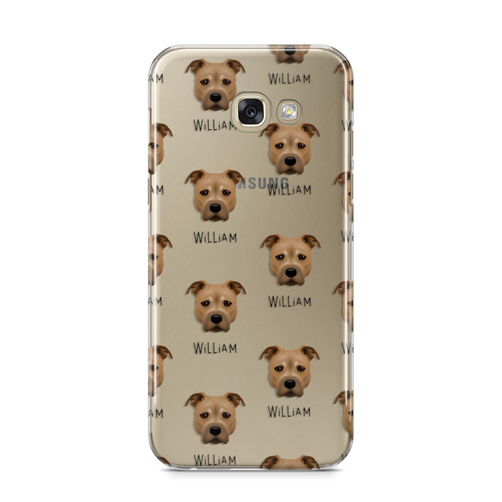 Staffordshire Bull Terrier Icon with Name Samsung Galaxy A5 2017 Case on gold phone