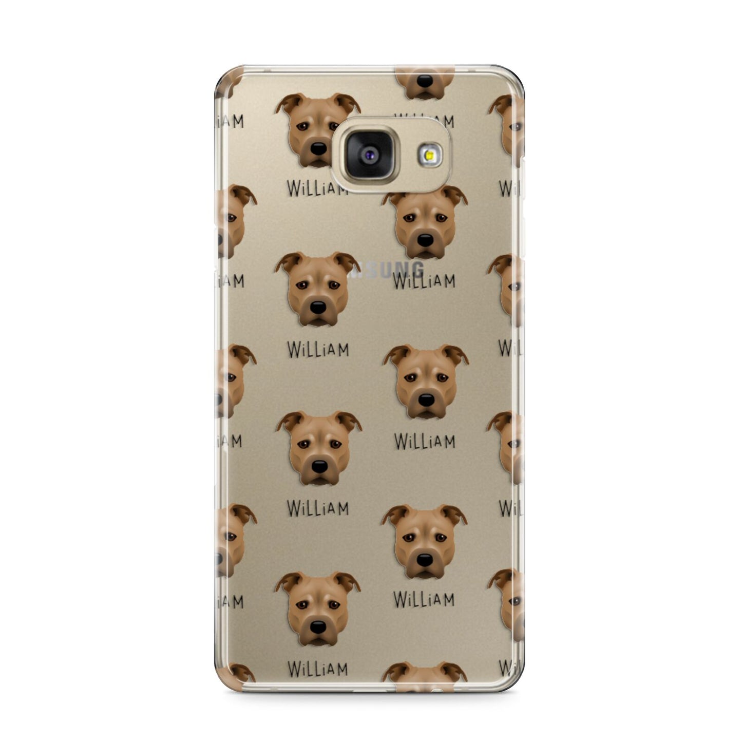 Staffordshire Bull Terrier Icon with Name Samsung Galaxy A9 2016 Case on gold phone