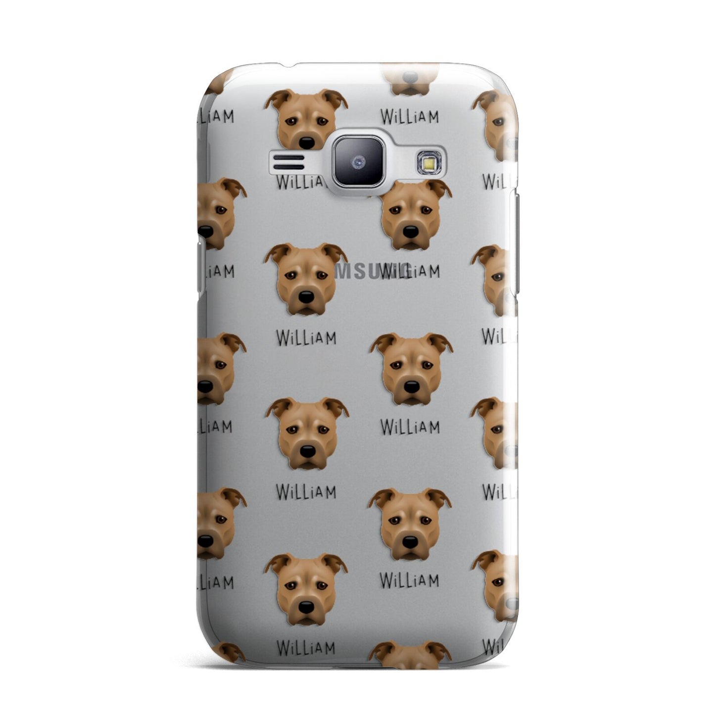 Staffordshire Bull Terrier Icon with Name Samsung Galaxy J1 2015 Case