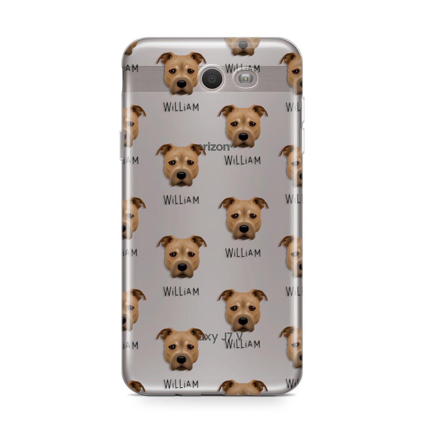 Staffordshire Bull Terrier Icon with Name Samsung Galaxy J7 2017 Case