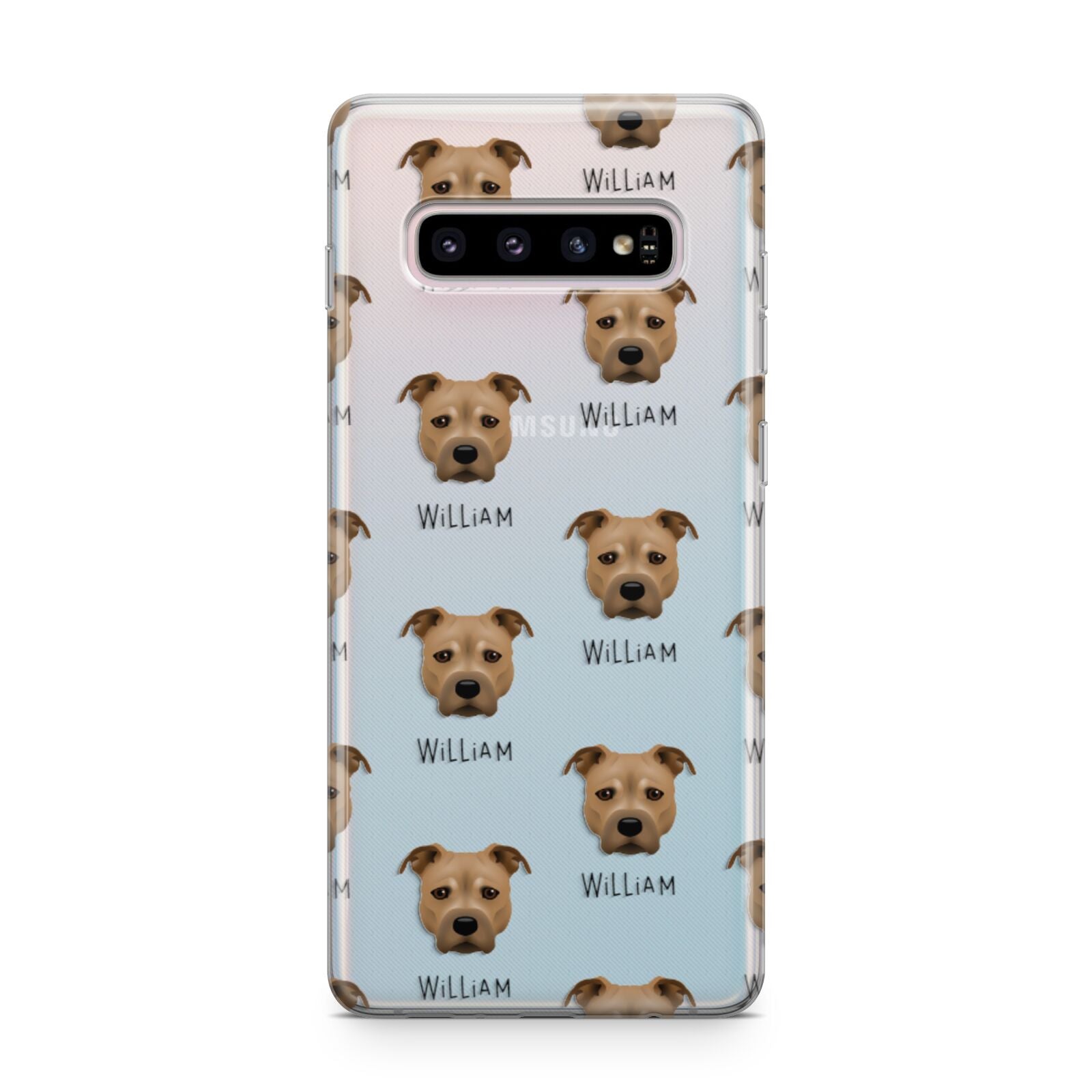 Staffordshire Bull Terrier Icon with Name Samsung Galaxy S10 Plus Case